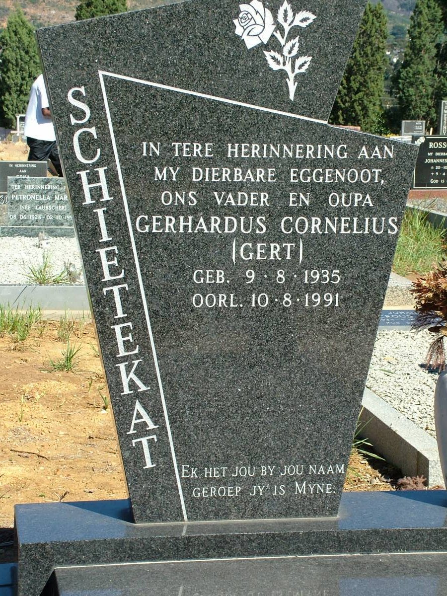 SCHIETEKAT Gerhardus Cornelius 1935-1991