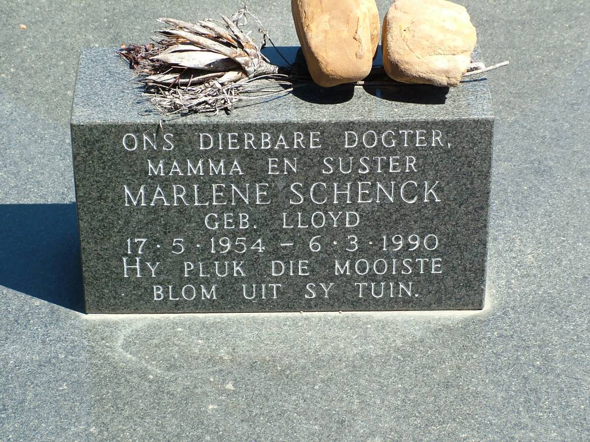 SCHENCK Marlene nee LLOYD 1954-1990