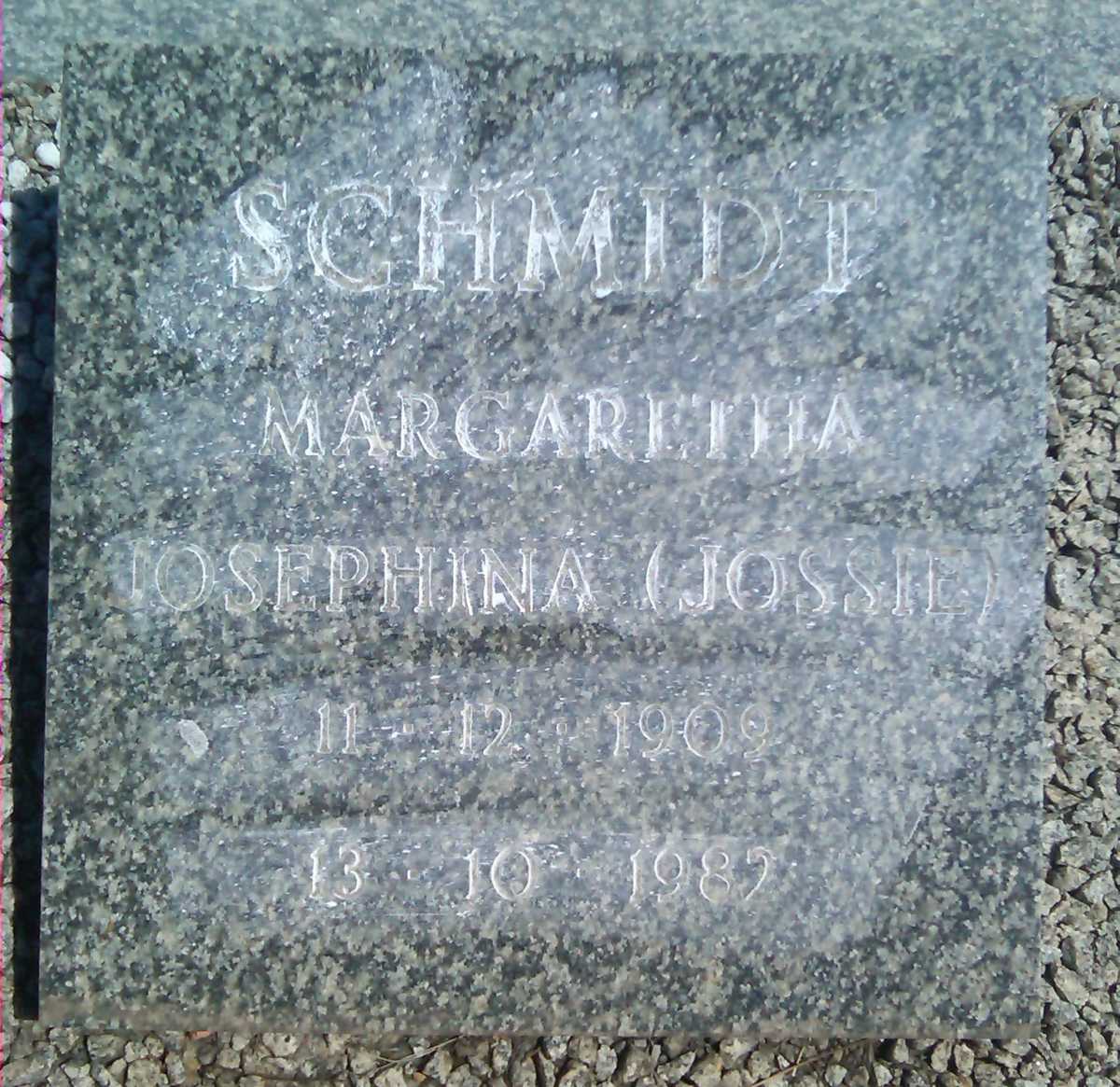SCHMIDT Margaretha Josephina 1909-1982