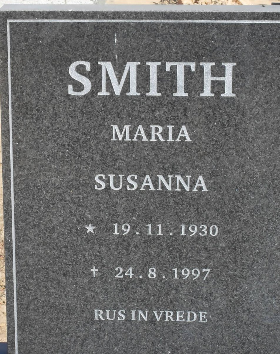 SMITH Maria Susanna 1930-1997