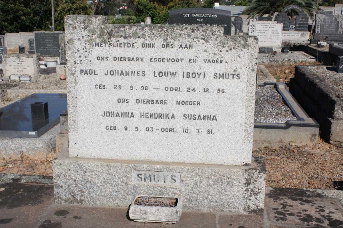 SMUTS Paul Johannes Louw 1898-1956 & Johanna Hendrika Susanna 1903-1981