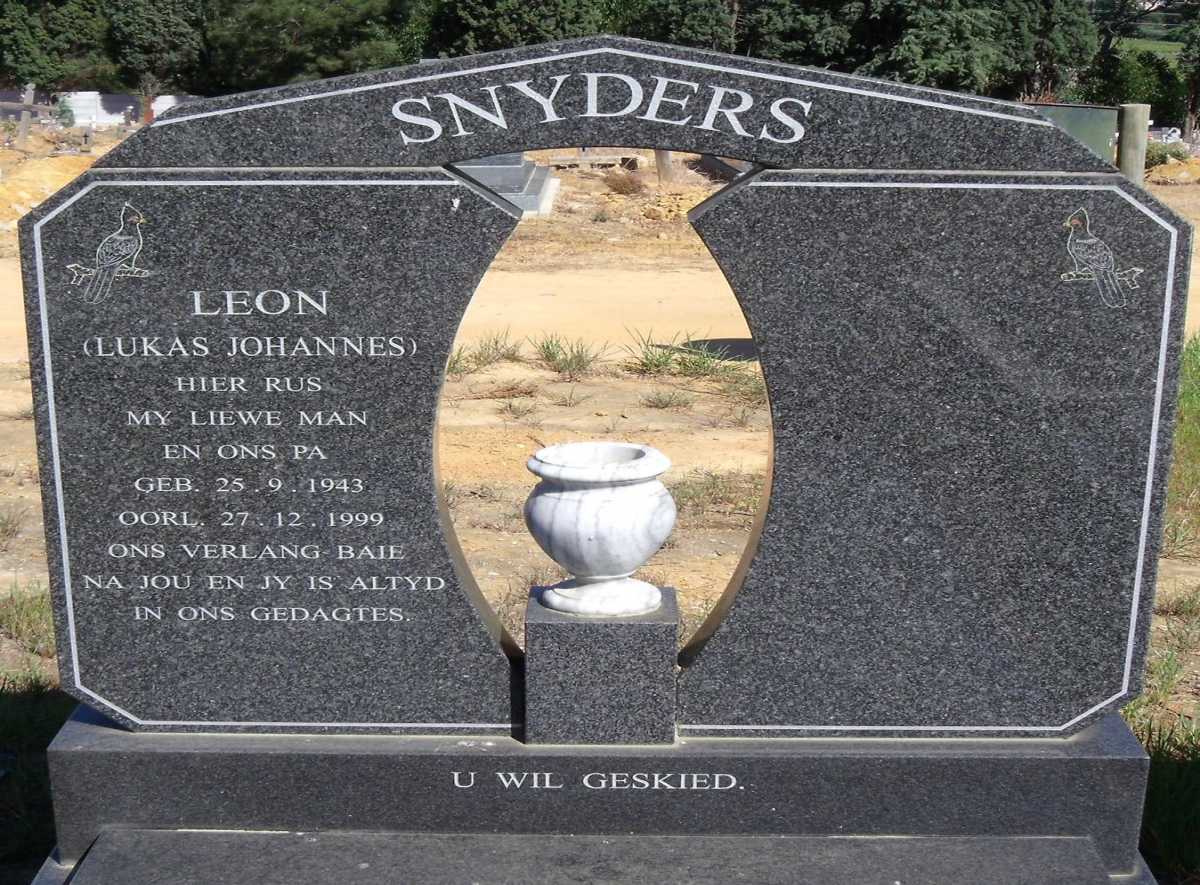 SNYDERS Lukas Johannes 1943-1999