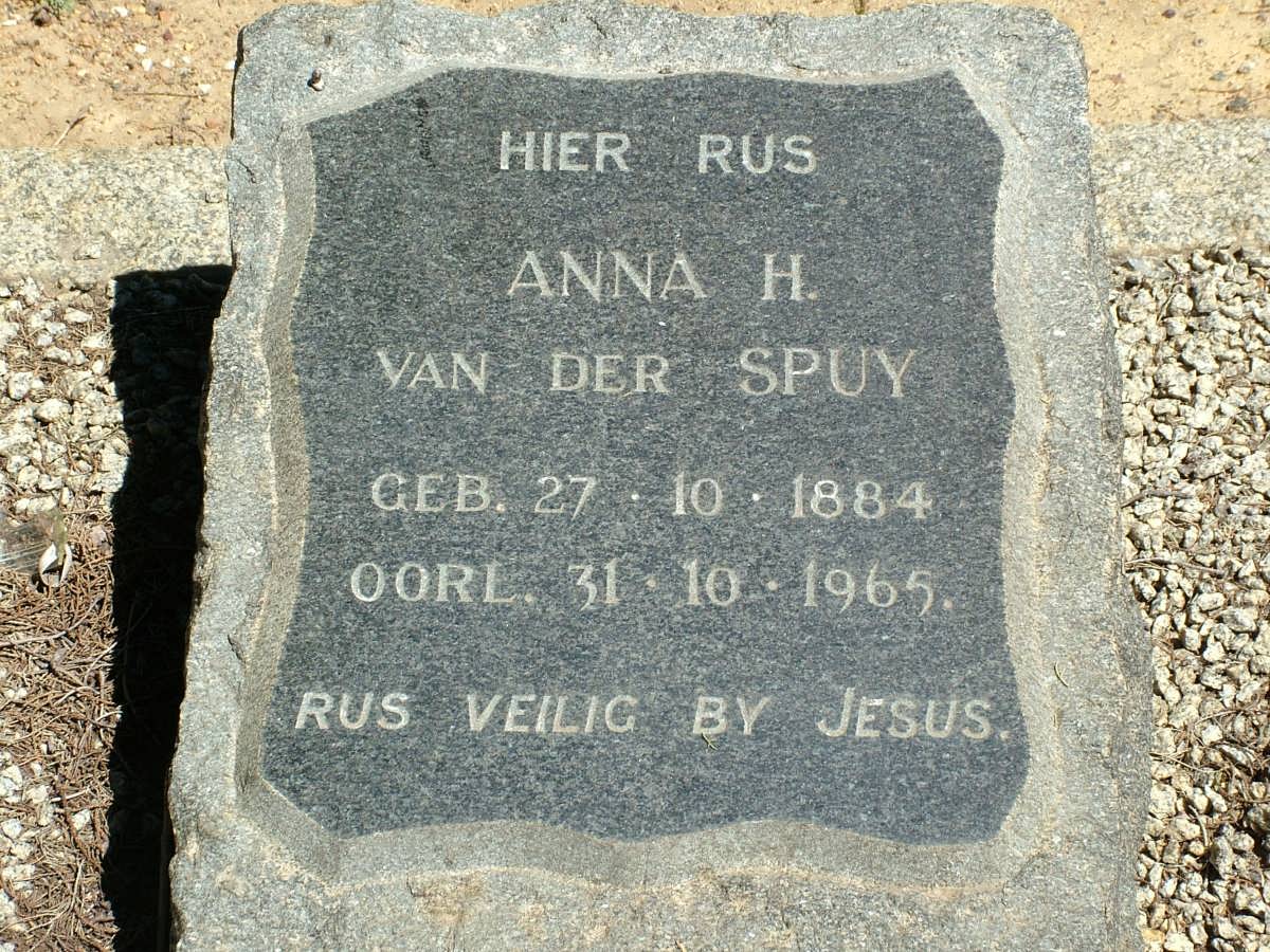 SPUY Anna H., van der 1884-1965