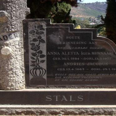 STALS Andries Jacobus 1883-1958 & Anna Aletta MINNAAR 1884-1957