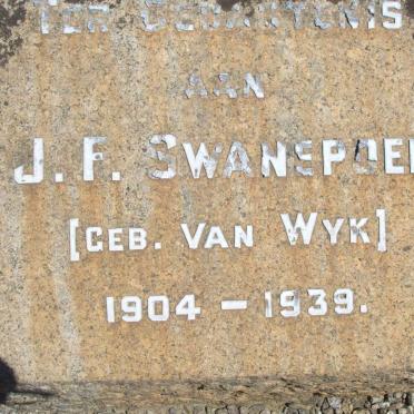 SWANEPOEL J.F. nee VAN WYK 1904-1939