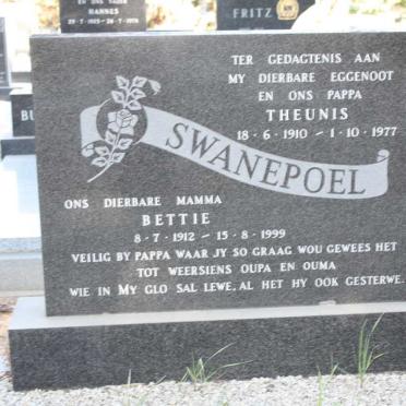 SWANEPOEL Theunis 1910-1977 & Bettie 1912-1999