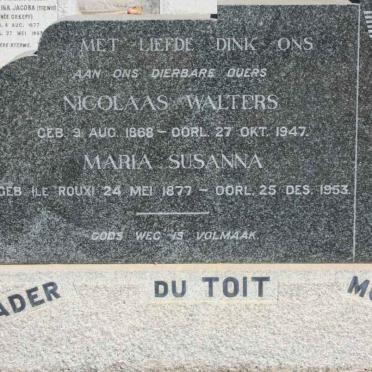 TOIT Nicolaas Walters, du 1868-1947 &amp; Maria Susanna LE ROUX 1877-1953
