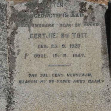 TOIT Gertjie, du 1928-1947