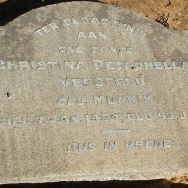 VERSFELD Christina Petronella nee MUNNIK -1954