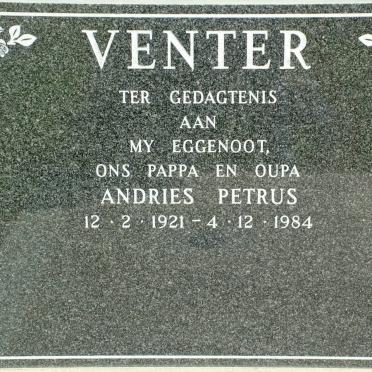 VENTER Andries Petrus 1921-1984