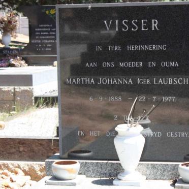 VISSER Martha Johanna nee LAUBSCHER 1888-1977