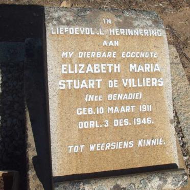 VILLIERS Elizabeth Maria Stuart, de nee BENADIE 1911-1946