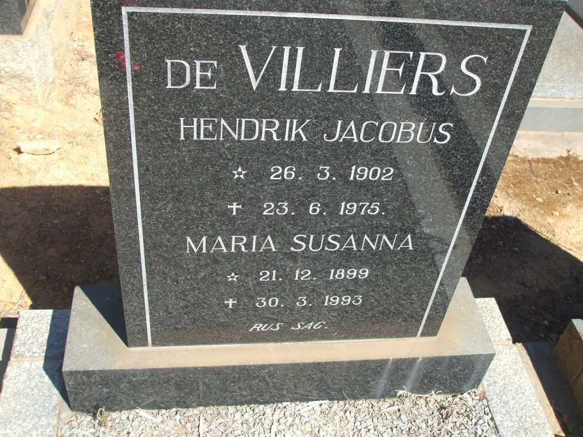 VILLIERS Hendrik Jacobus, de 1902-1975 &amp; Maria Susanna 1899-1993