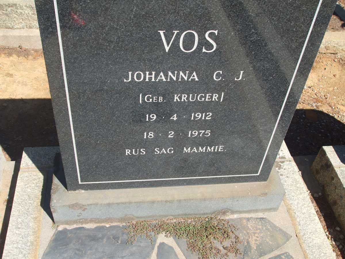 VOS Johanna C.J. nee KRUGER 1912-1975