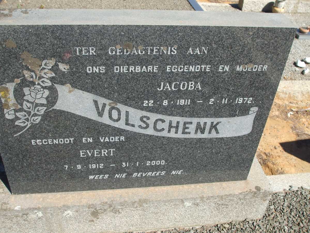 VOLSCHENK Evert 1912-2000 &amp; Jacoba 1911-1972