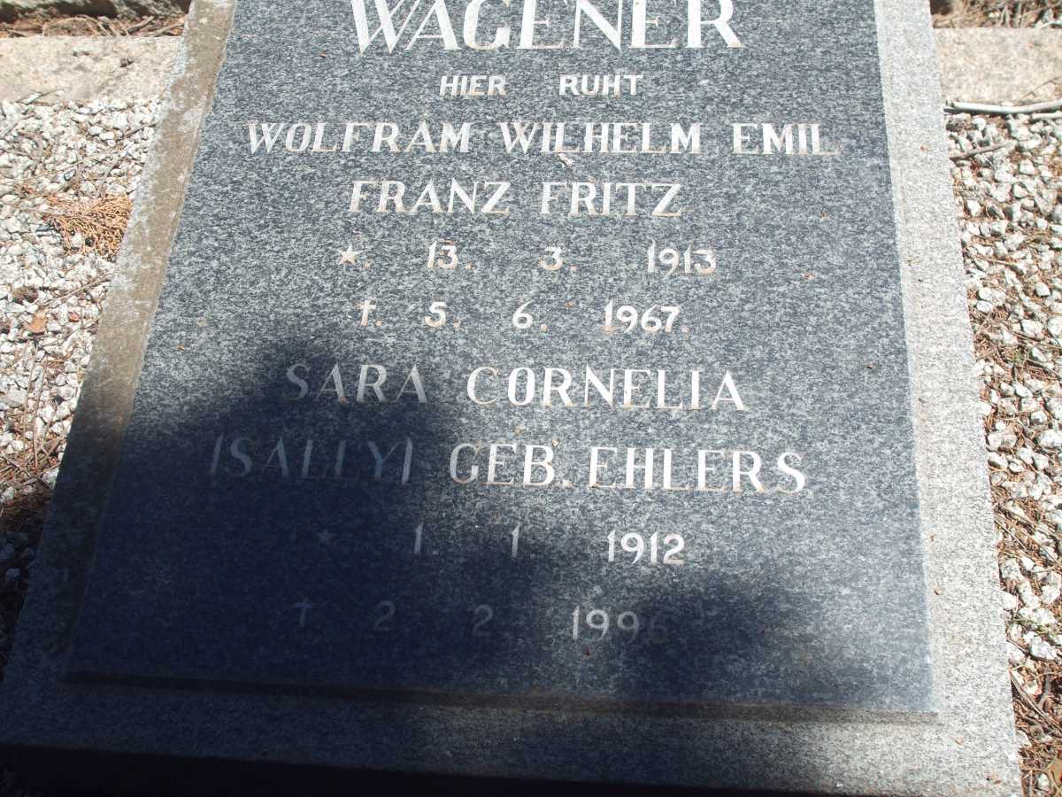 WAGENER Wolfram Wilhelm Emil Franz Fritz 1913-1967 & Sara Cornelia EHLERS 1912-1996