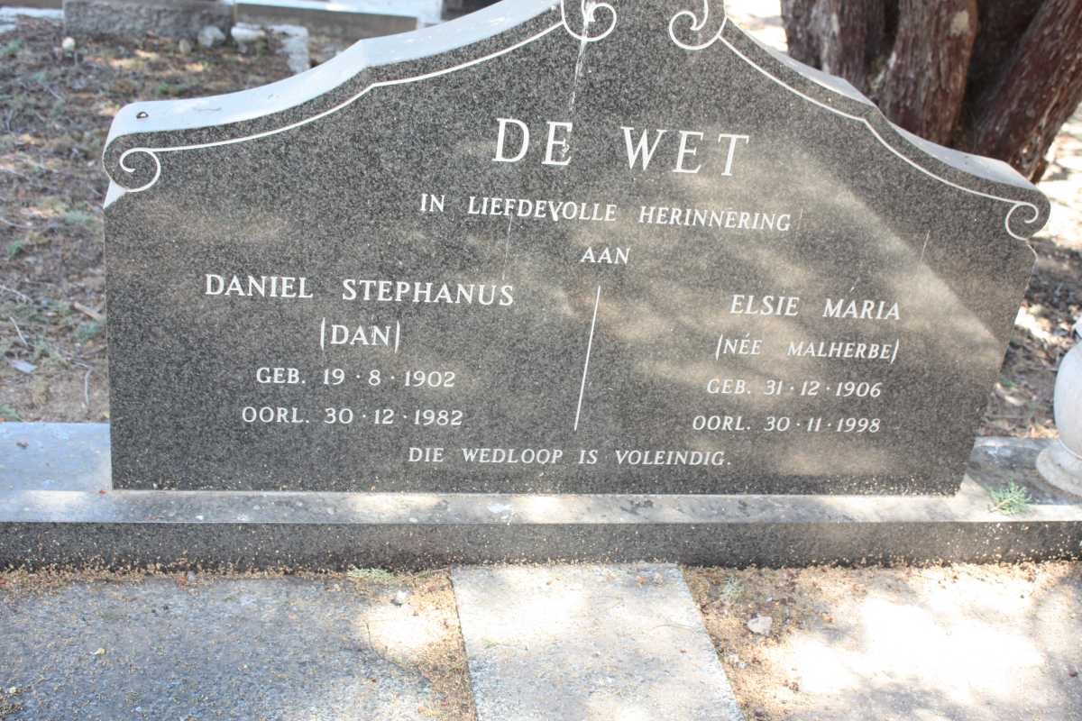 WET Daniel Stephanus, de 1902-1982 & Elsie Maria MALHERBE 1906-1998