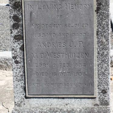 WESTHUIZEN Andries J.P., V.D. 1884-1938