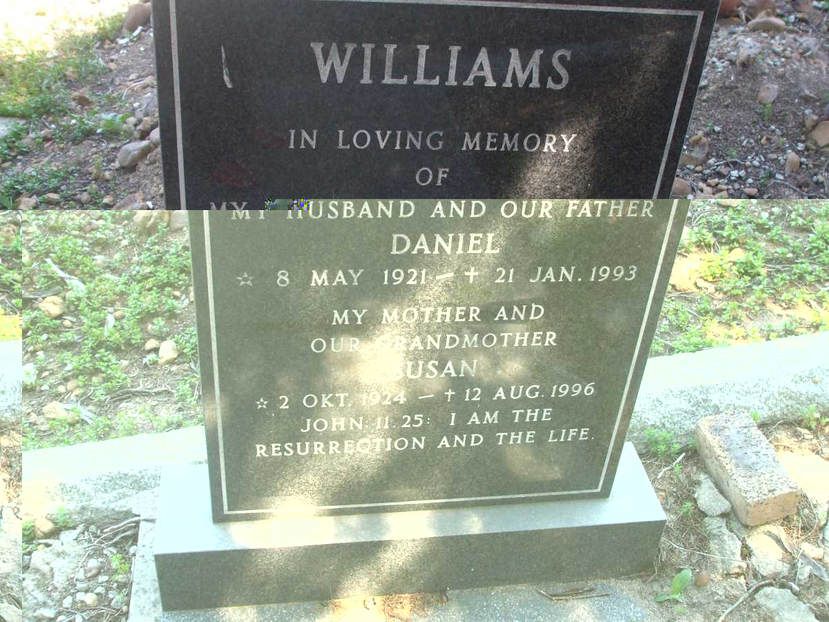 WILLIAMS Daniel 1921-1993 & Susan 1924-1996