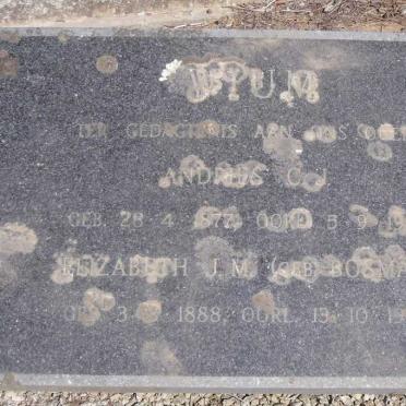 WIUM Andries C.J. 1877-1950 & Elizabeth J.M. BOSMAN 1888-1949 _1
