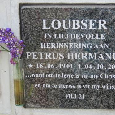 LOUBSER Petrus Hermanus 1940-2016
