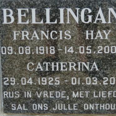 BELLINGAN Francis Hay 1918-2008 &amp; Catherina 1925-2011