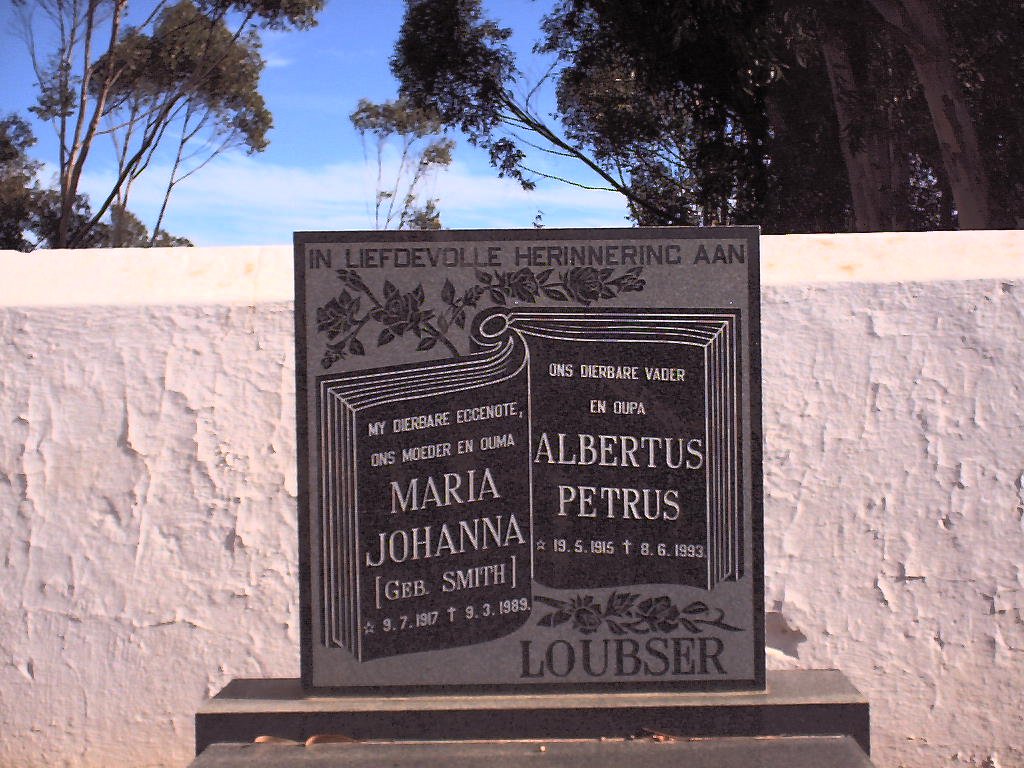 LOUBSER Albertus Petrus 1915-1993 &amp; Maria Johannes SMITH 1917-1989