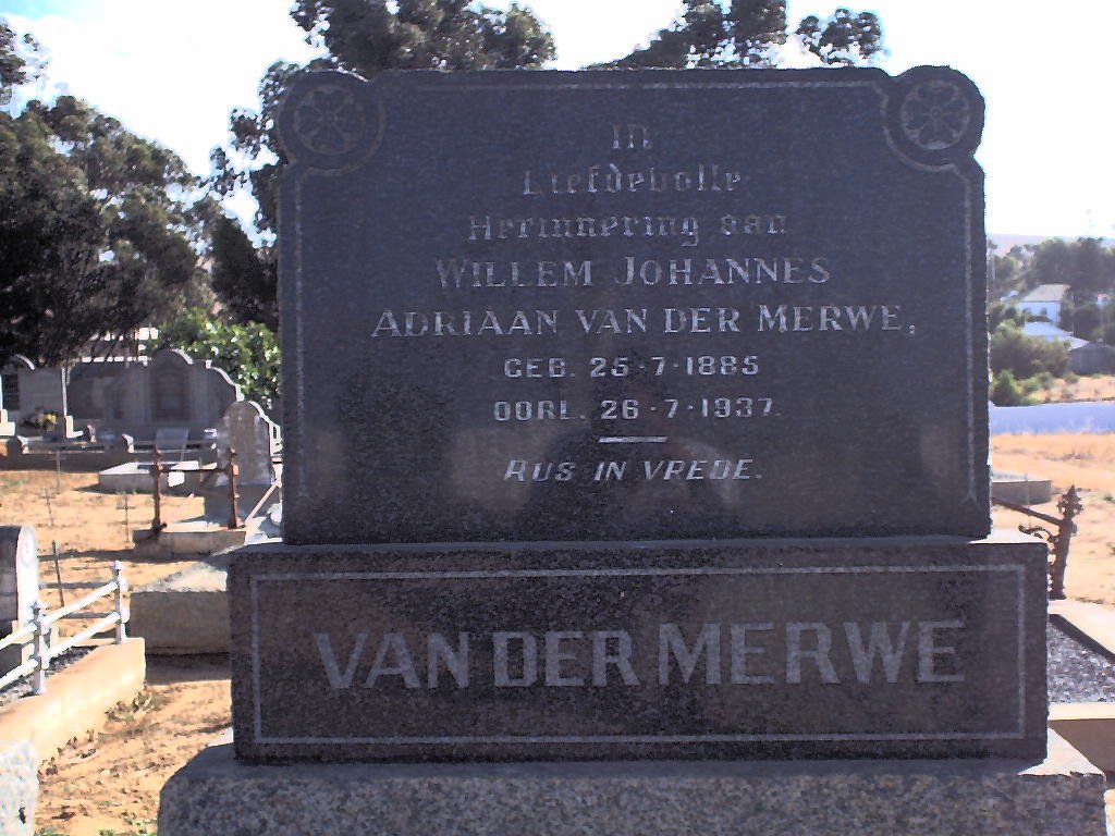 MERWE Willem Johannes Adriaan, van der 1885-1937