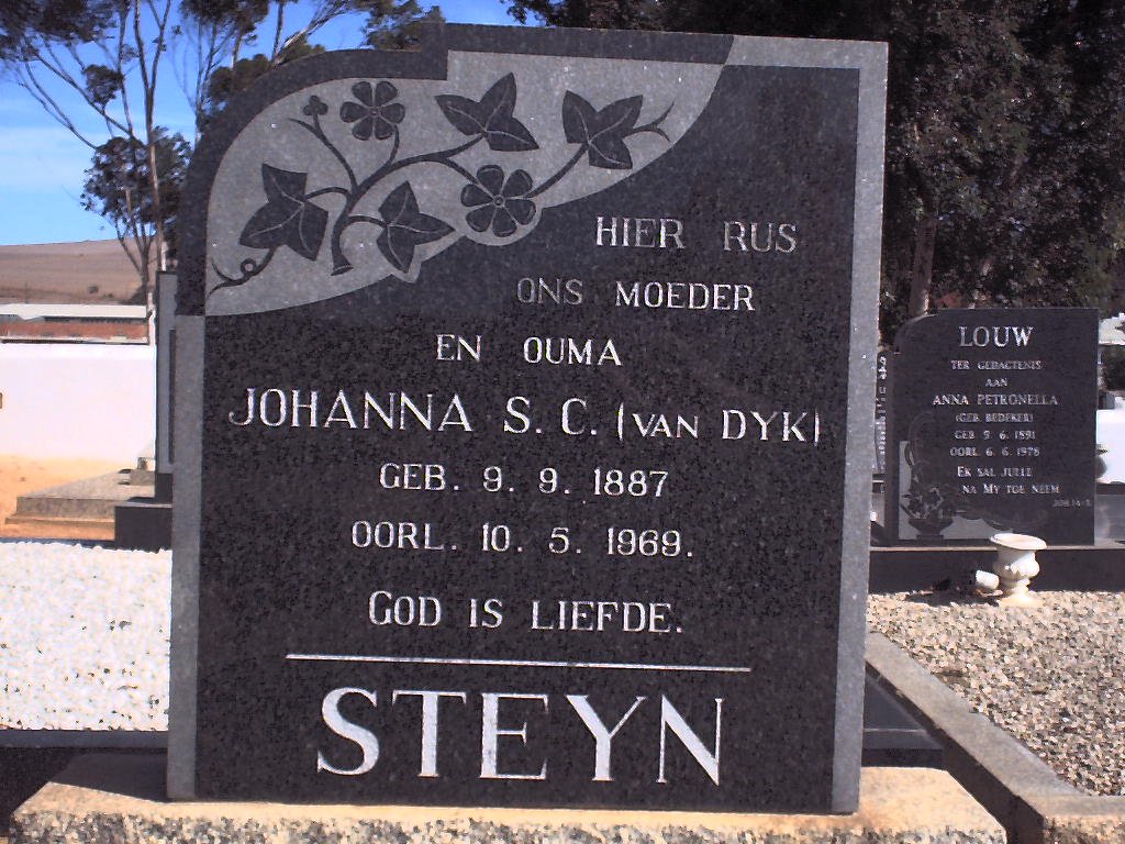 STEYN Johanna S.C. nee VAN DYK 1887-1969