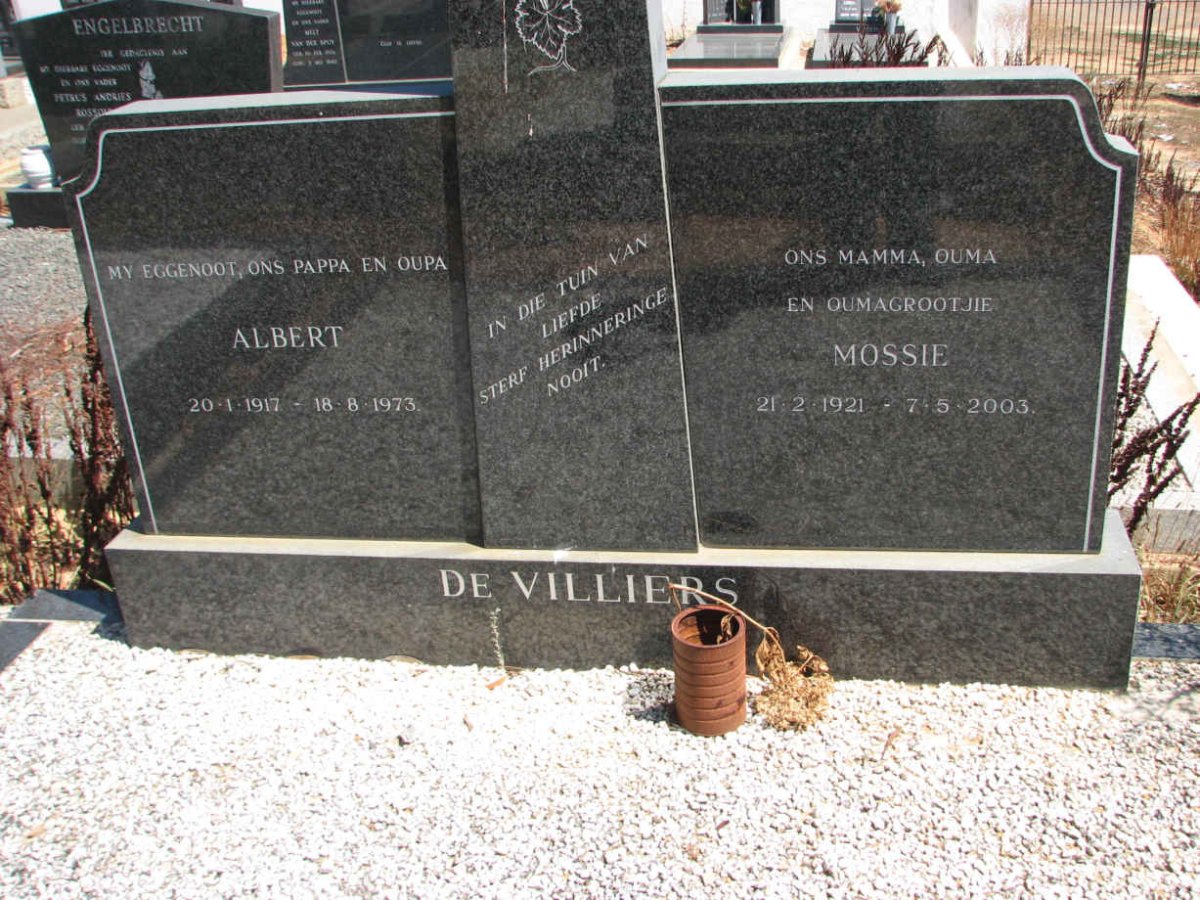 VILLIERS Albert, de 1917-1973 &amp; Mossie 1921-2003