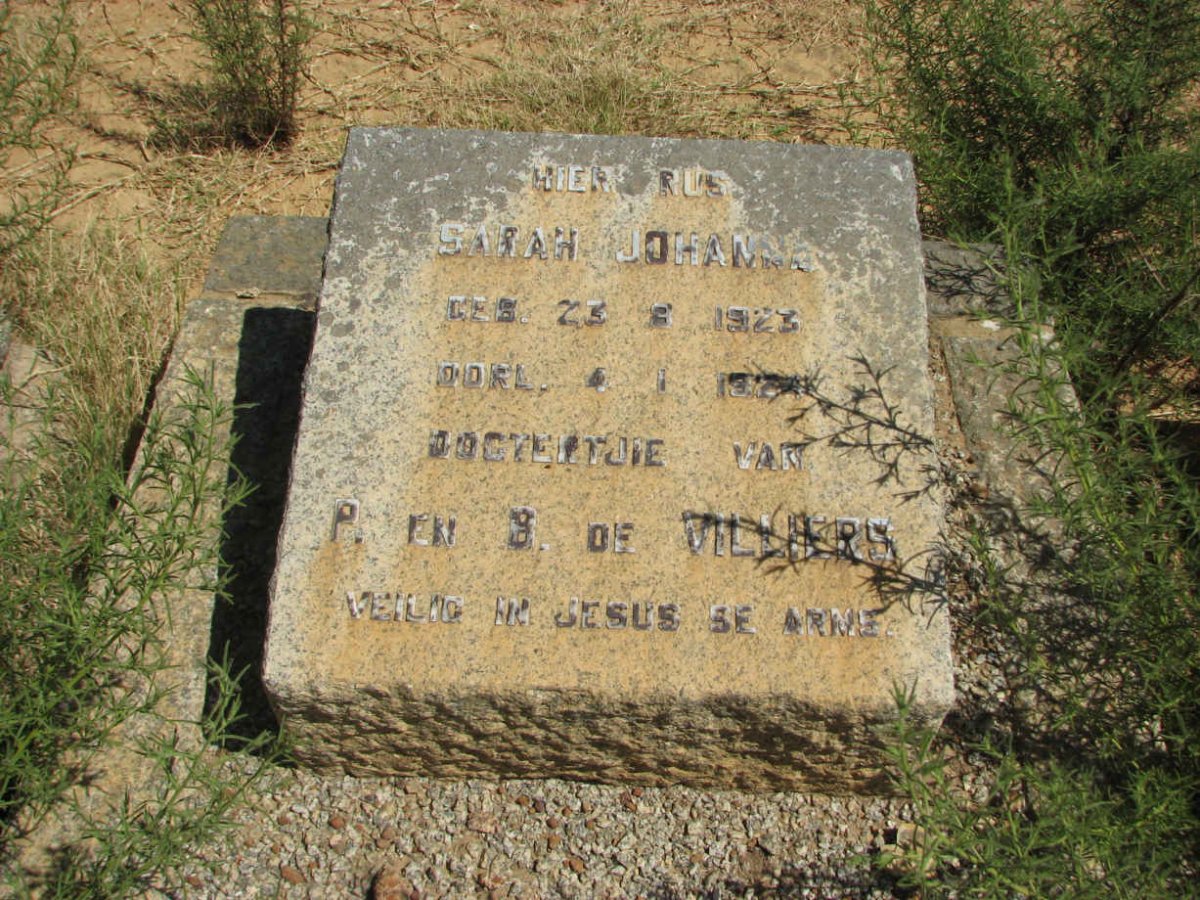 VILLIERS Sarah Johanna, de 1923-19??