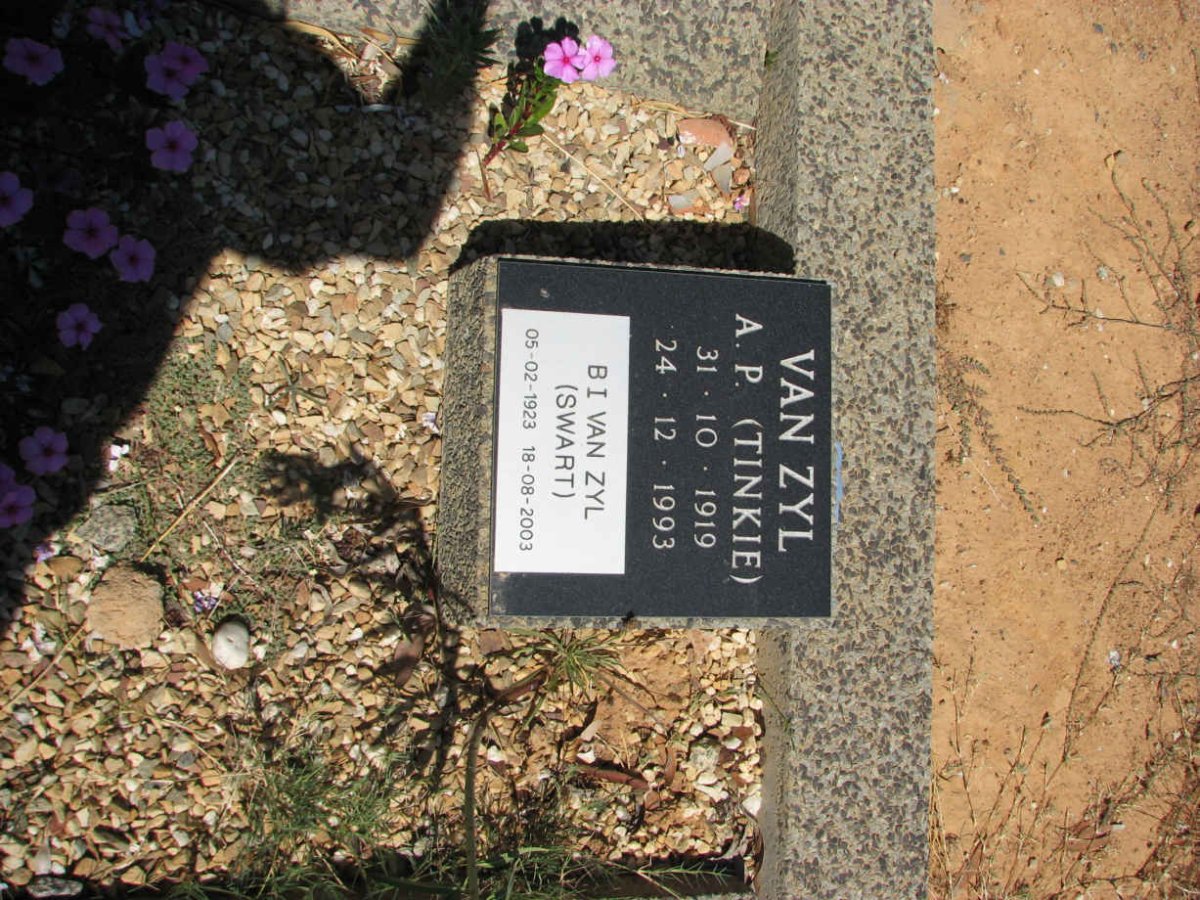 ZYL A.P., van 1919-1993 &amp; B.I. SWART 1923-2003