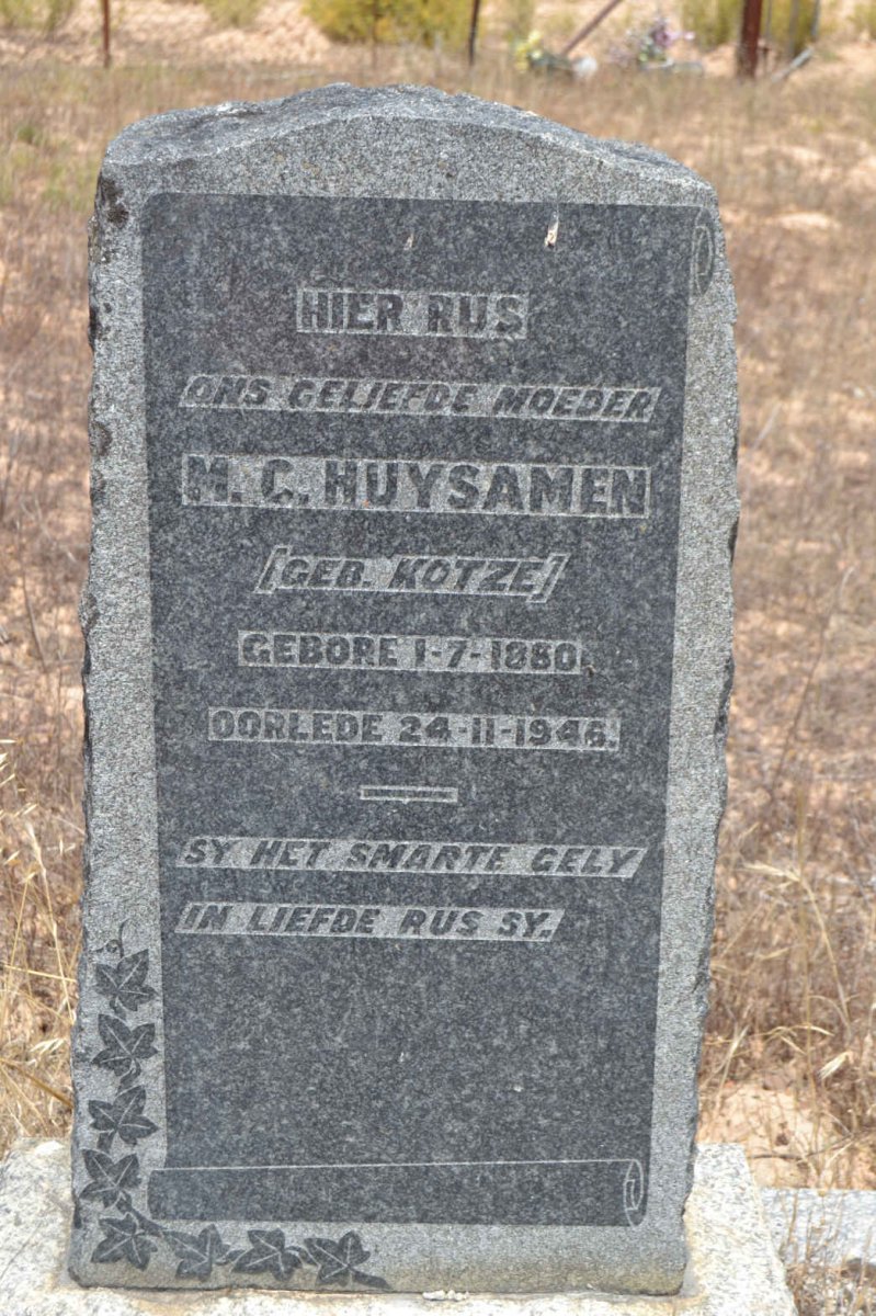 HUYSAMEN M.C. nee KOTZÉ 1880-1946