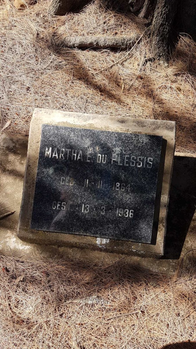 PLESSIS Martha E., du 1864-1936