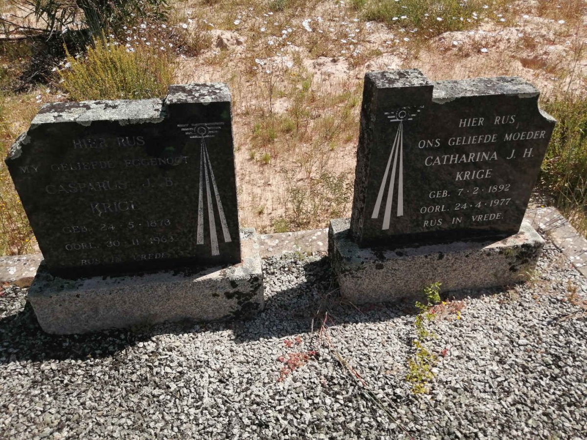 KRIGE Casparus J.B. 1873-1963 &amp; Catharina J.H. 1892-1977