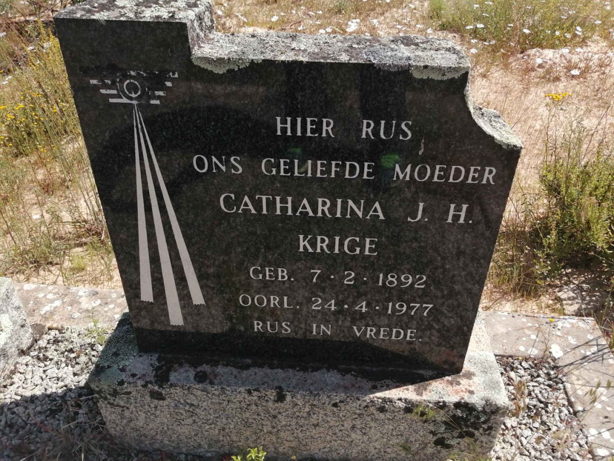 KRIGE Casparus J.B. 1873-1963 &amp; Catharina J.H. 1892-1977