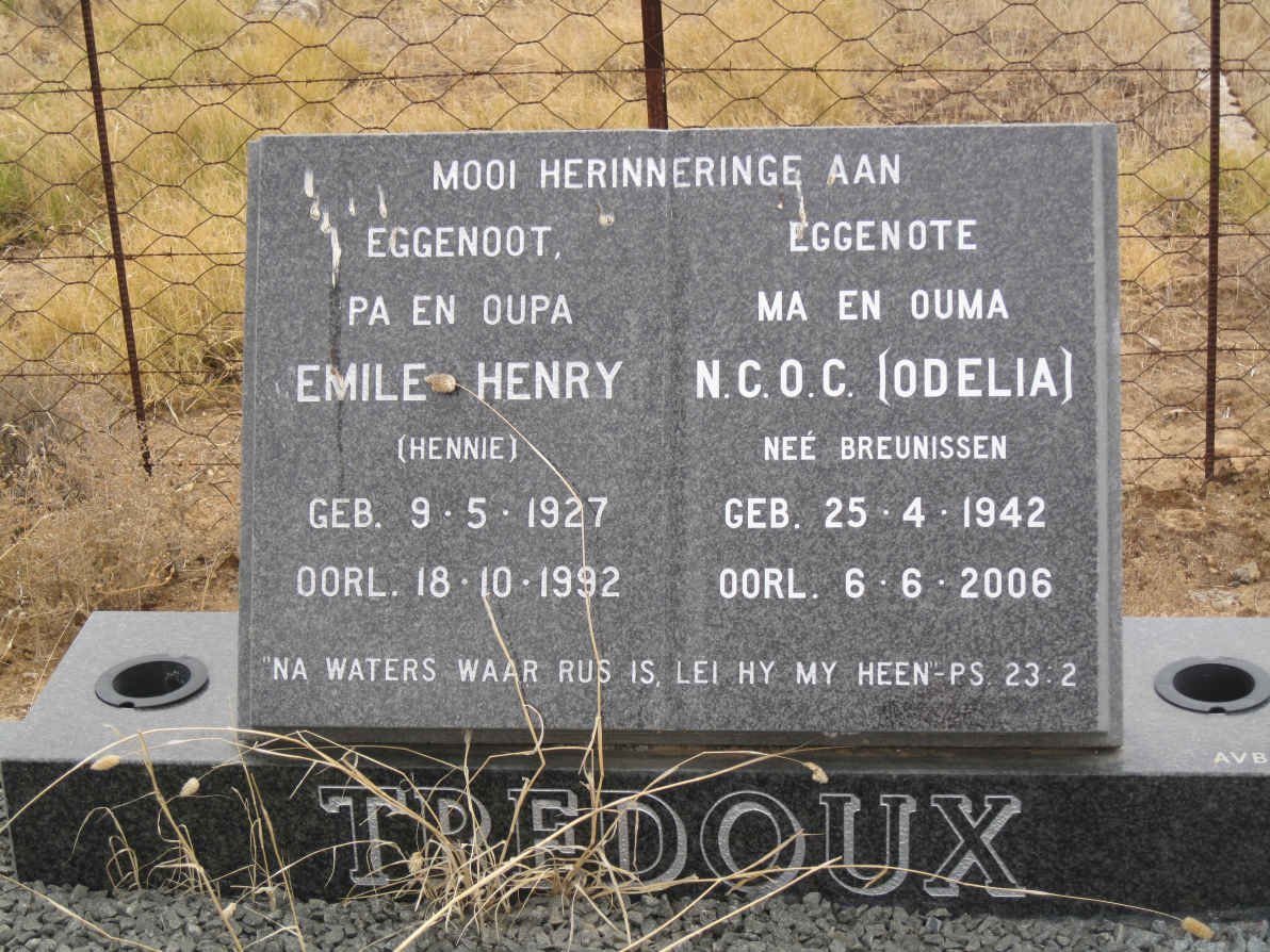 TREDOUX Emile Henry 1927-1992 &amp; N.C.O.C. BREUNISSEN 1942-2006