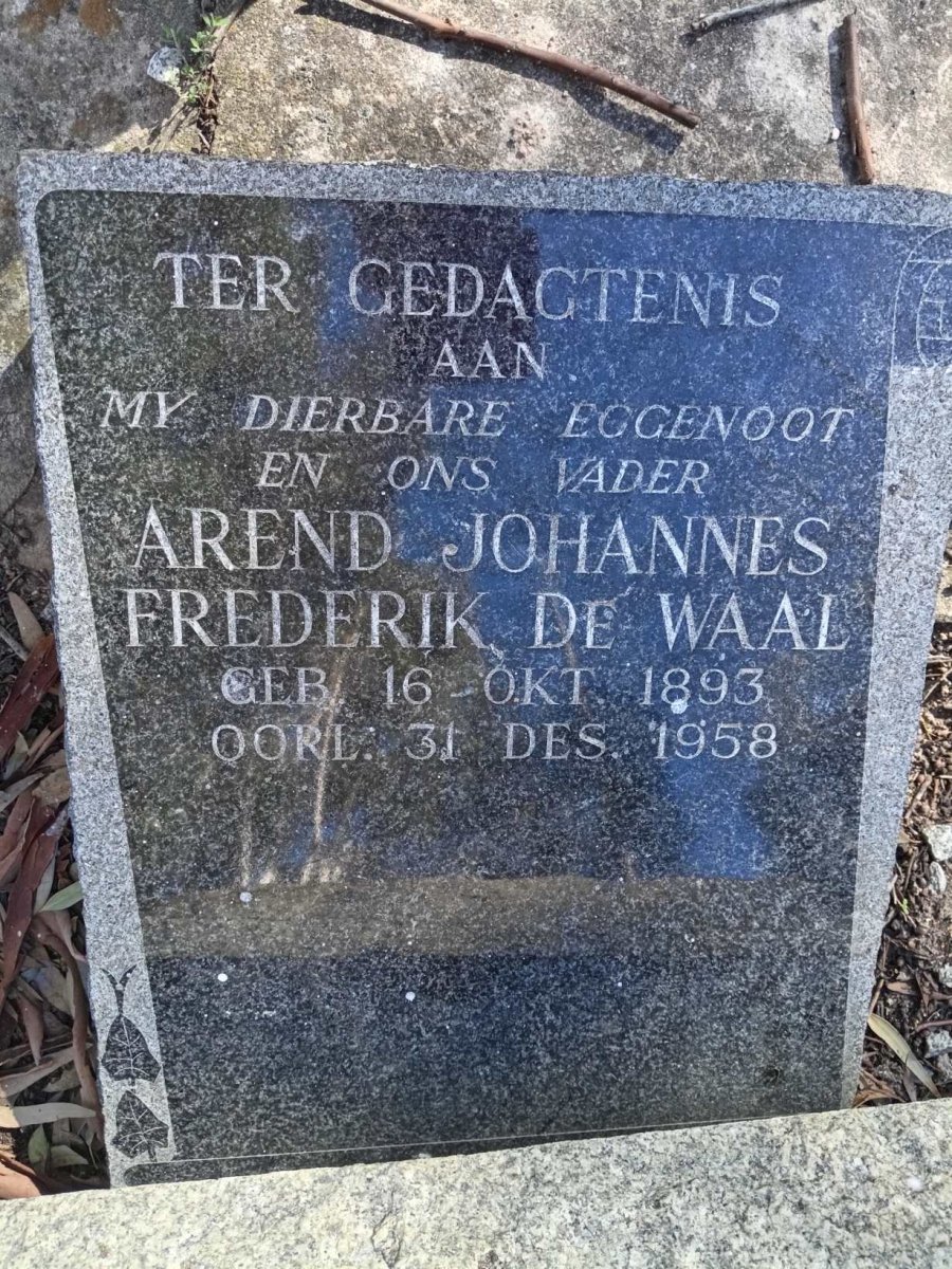 WAAL Arend Johannes Frederik, de 1893-1958