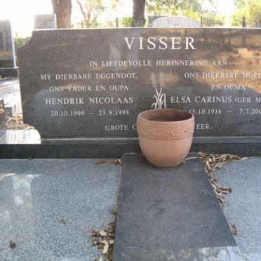 VISSER Hendrik Nicolaas 1909-1998 &amp; Elsa Carinus MARAIS 1916-2003