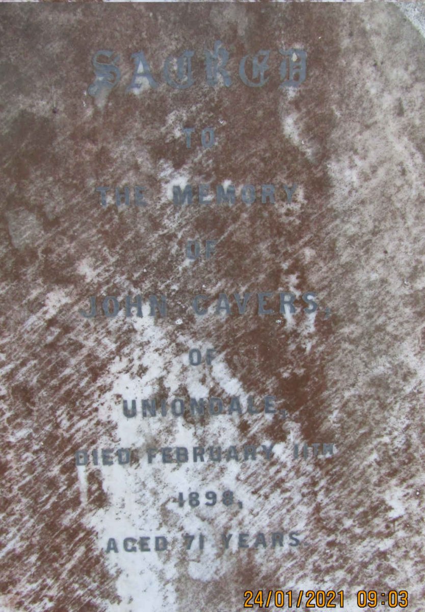 CAVERS John -1898