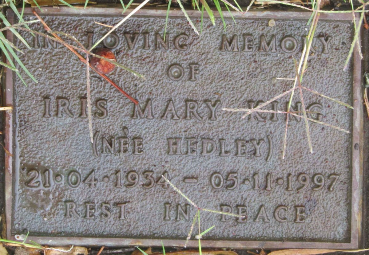 KING Iris Mary nee HEDLEY 1934-1997