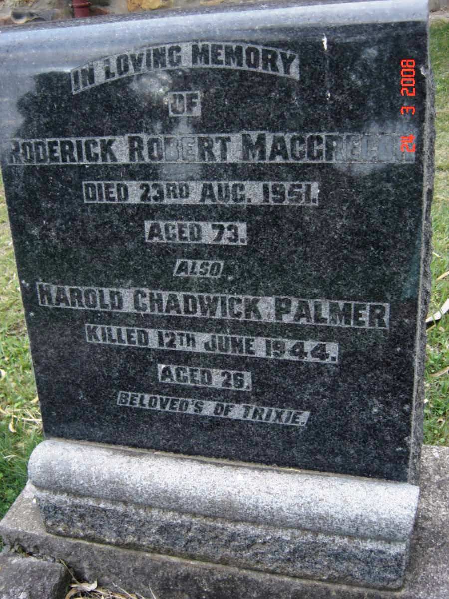 MACGREGOR Roderick Robert -1951 :: PALMER Harold Chadwick -1944