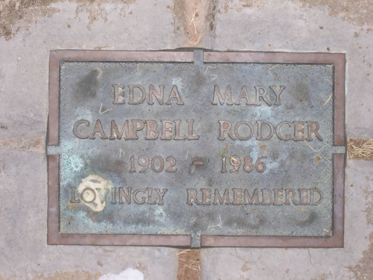 RODGER Edna Mary Campbell 1902-1986