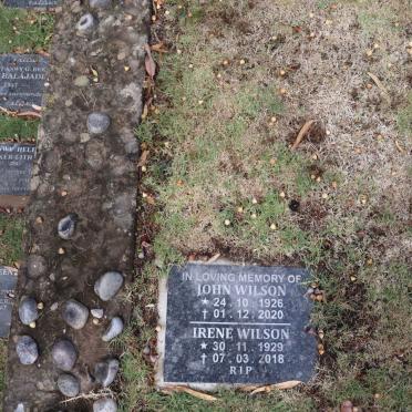 WILSON John 1926-2020 & Irene 1929-2018