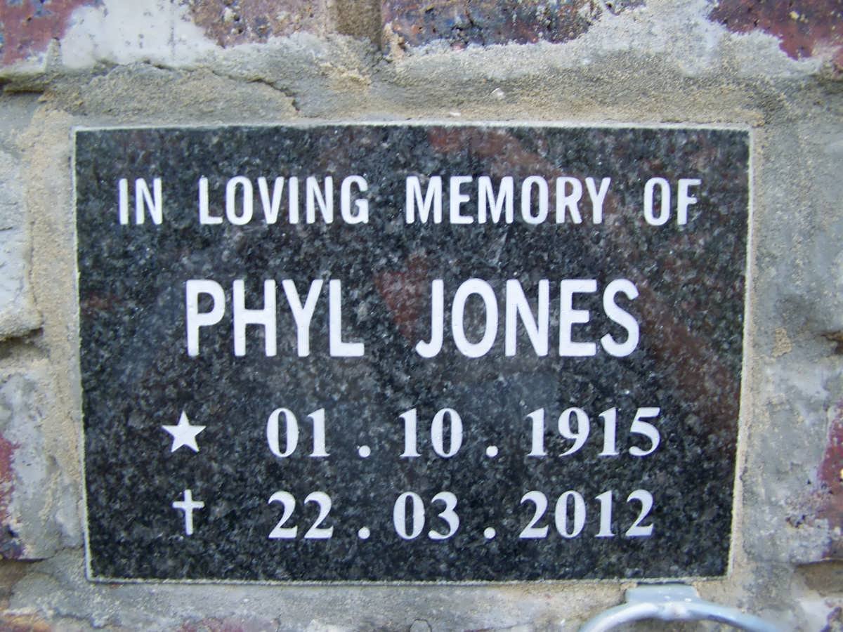 JONES Phyl 1915-2012