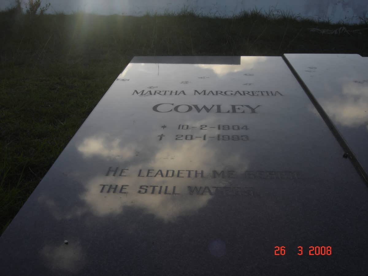 COWLEY Martha Margaretha 1904-1993