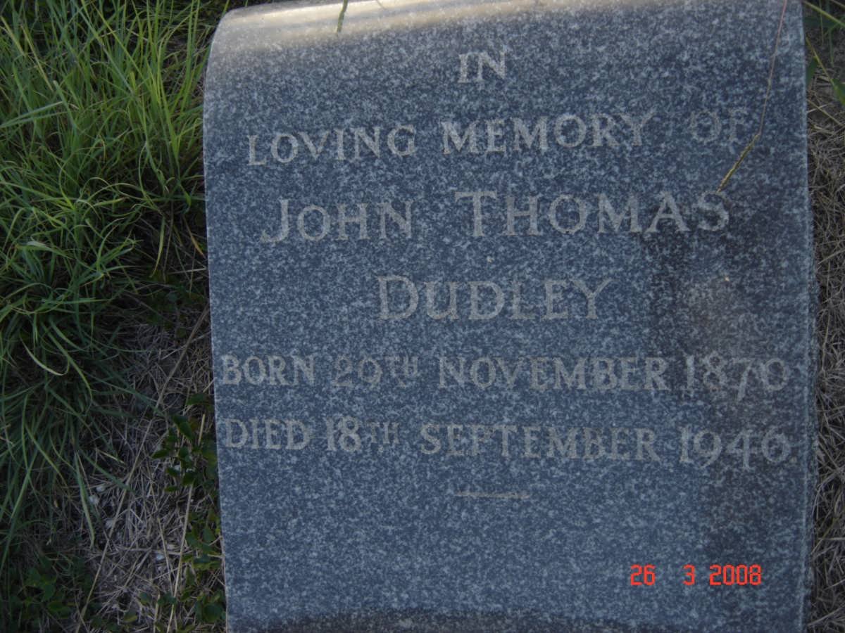 DUDLEY John Thomas 1870-1946
