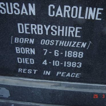 DERBYSHIRE  Susan Caroline nee OOSTHUIZEN 1888-1983