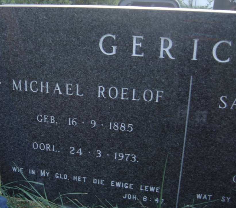GERICKE Michael Roelof 1885-1973