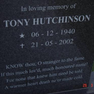 HUTCHINSON Tony 1940-2002